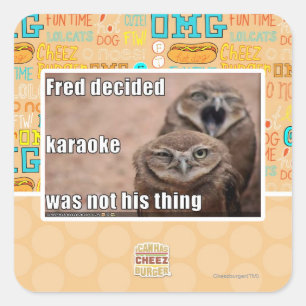 Fred entschied quadratischer aufkleber