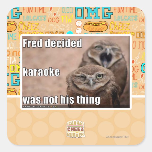 Fred entschied quadratischer aufkleber (Vorderseite)