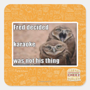 Fred entschied quadratischer aufkleber