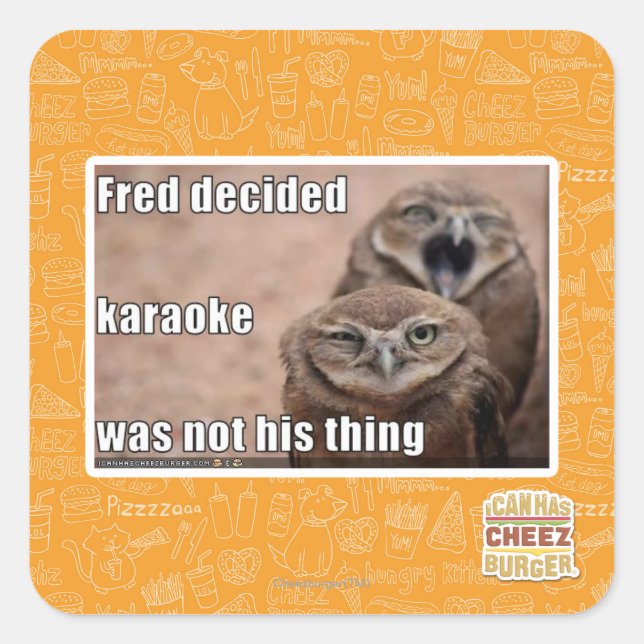 Fred entschied quadratischer aufkleber (Vorderseite)