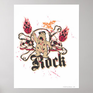 Fred Flintstone Rock Poster