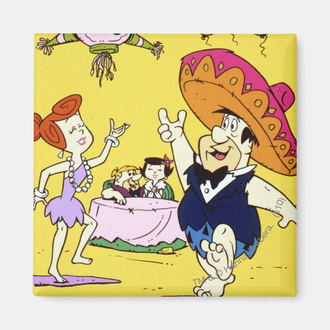 Fred Flintstone Wilma Barney and Betty Fiesta Magnet (Vorne)