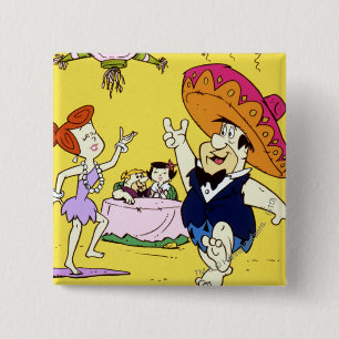 Fred Flintstone Wilma Barney und Betty Fiesta Button