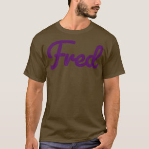 Fred Name Lila Typografie T-Shirt