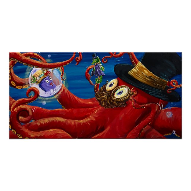 Fred Octopus & Sam Seepferd Steampunk Poster (Vorderseite)
