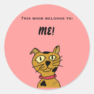 Fred the Cat book plate Runder Aufkleber