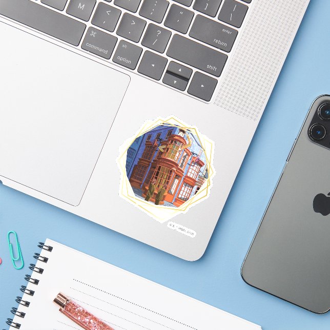 Fred und George bei Weasleys Wizard Wheezes Aufkleber (Laptop mit iPhone)