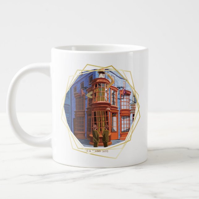 Fred und George bei Weasleys Wizard Wheezes Jumbo-Tasse (Links)
