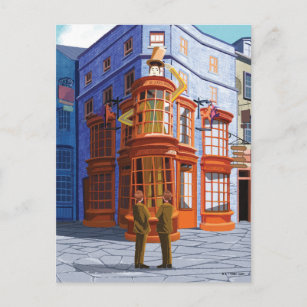 Fred und George bei Weasleys Wizard Wheezes Postkarte