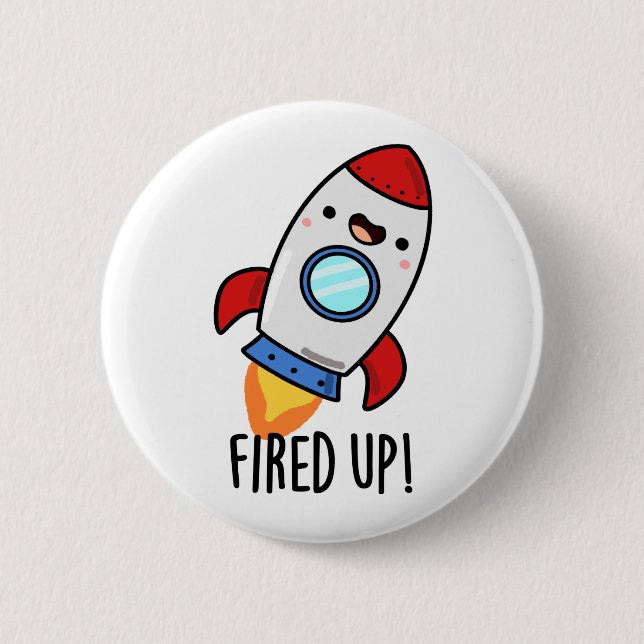 Fred Up Funny Rocket Puff Button (Vorderseite)