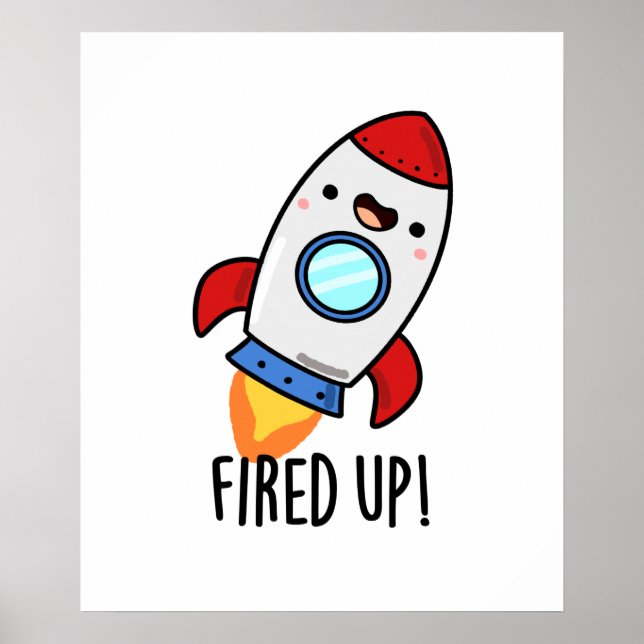 Fred Up Funny Rocket Puff Poster (Vorne)
