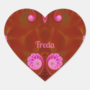 FREDA COOL! ~ PINK SPIN ~ Helles Design ~ Herz-Aufkleber