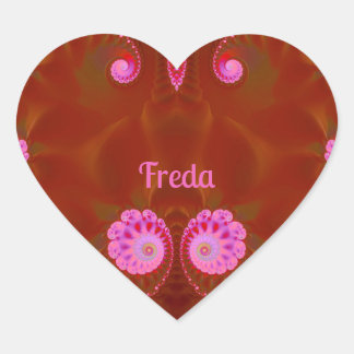FREDA COOL! ~ PINK SPIN ~ Helles Design ~ Herz-Aufkleber