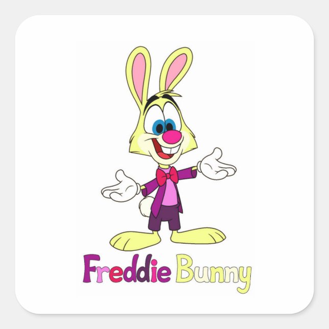 Freddie Bunny Quadratisches Aufkleber (Vorderseite)