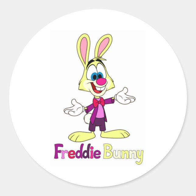Freddie Bunny Rundum-Aufkleber Runder Aufkleber (Vorderseite)
