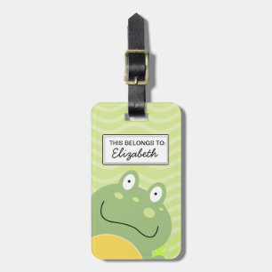 Freddy der Frosch anpassbares Gepäckanhänger