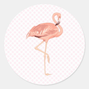 Freddy Flamingo Runder Aufkleber