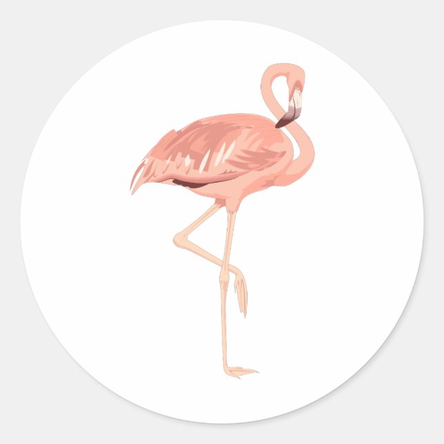 Freddy Flamingo Runder Aufkleber (Vorderseite)