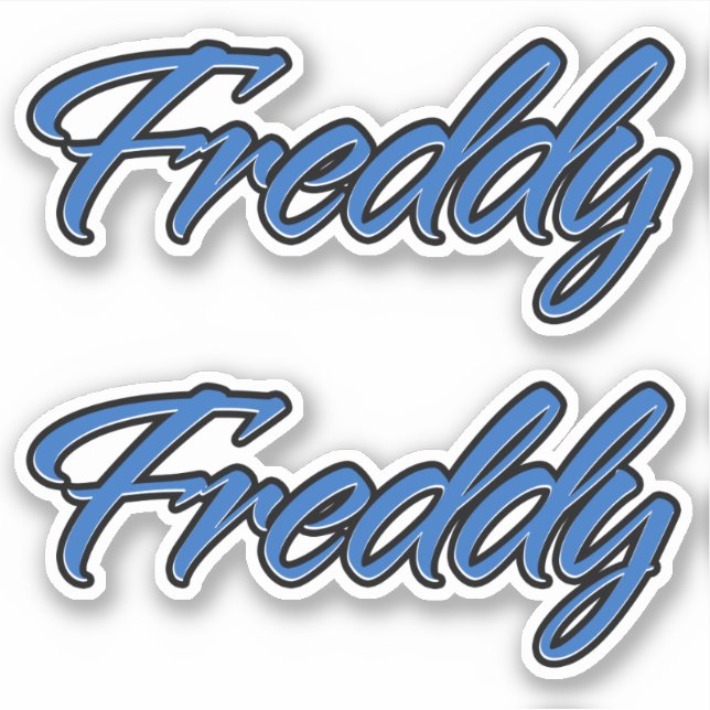 Freddy Name blue Aufkleber Sticker Stickerset (Vorderseite)