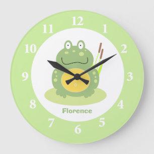 Freddy the Frog Green Froggy Kinderzimmer Wall Clo Große Wanduhr