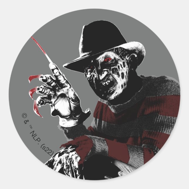Freddy vs. Jason | Freddy Seeing Red Runder Aufkleber (Vorderseite)