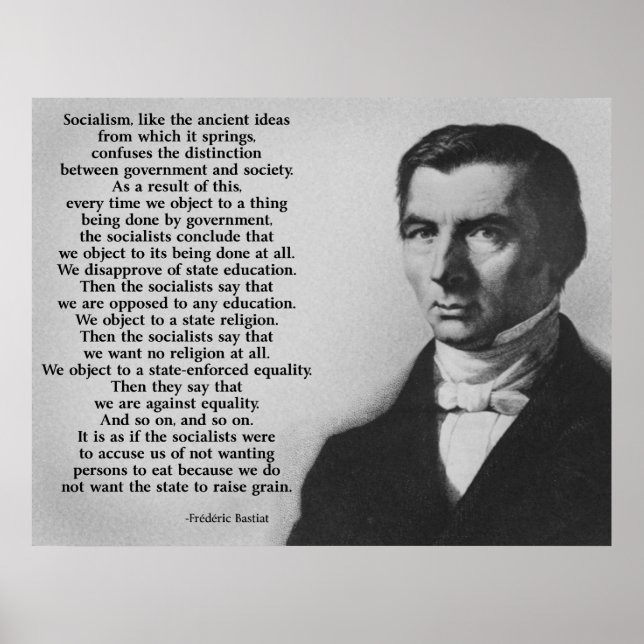 Frederic Bastiat Anti-Sozialismus Poster (Vorne)