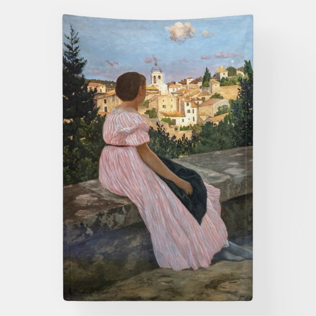 Frederic Bazille - Das rosa Kleid Banner (Vertikal)
