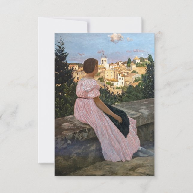 Frederic Bazille - Das rosa Kleid Dankeskarte (Vorderseite)