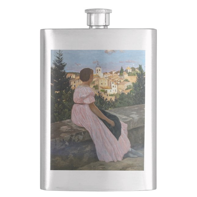 Frederic Bazille - Das rosa Kleid Flachmann (Vorderseite)