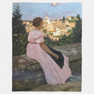 Frederic Bazille - Das rosa Kleid Fleecedecke