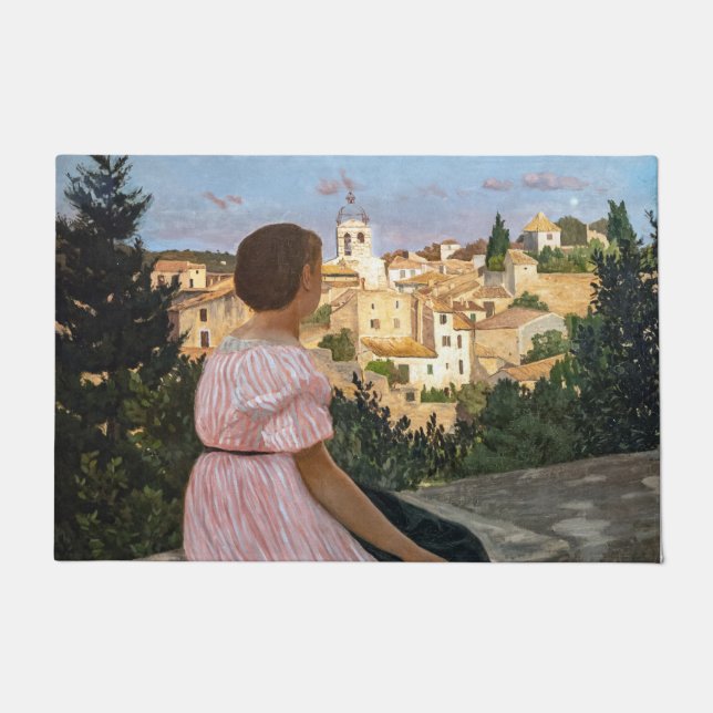 Frederic Bazille - Das rosa Kleid Fußmatte (Vorderseite)