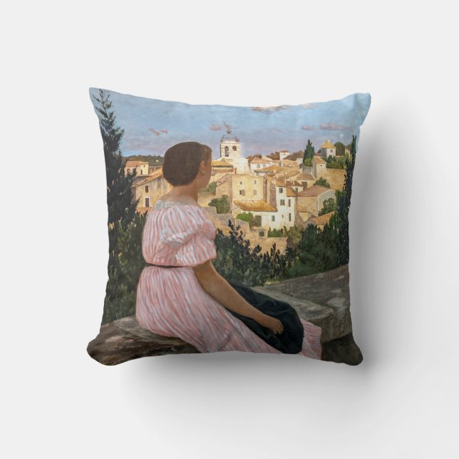 Frederic Bazille - Das rosa Kleid Kissen (Vorderseite)