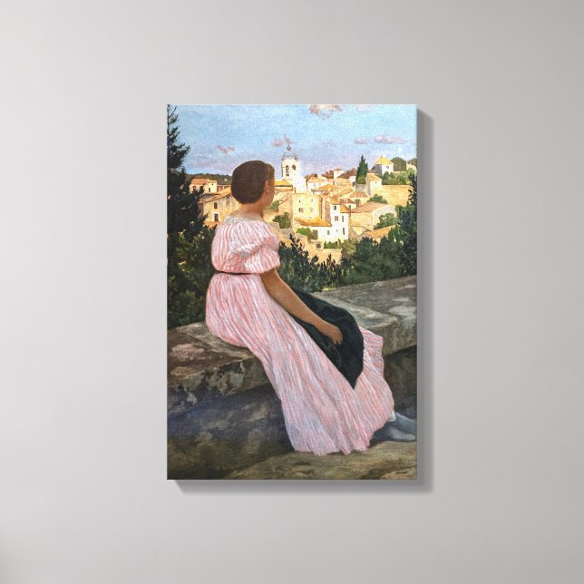 Frederic Bazille - Das rosa Kleid Leinwanddruck (Vorderseite)