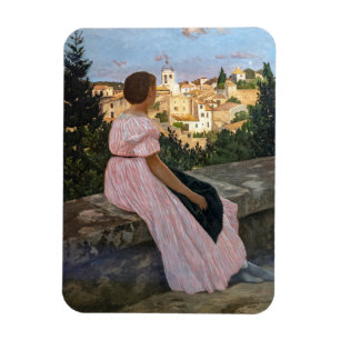 Frederic Bazille - Das rosa Kleid Magnet