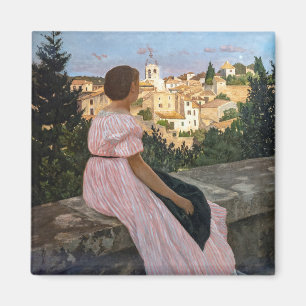 Frederic Bazille - Das rosa Kleid Magnet
