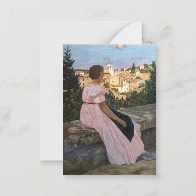 Frederic Bazille - Das rosa Kleid Mitteilungskarte (Vorderseite)