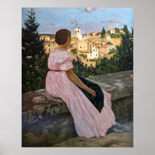 Frederic Bazille - Das rosa Kleid Poster