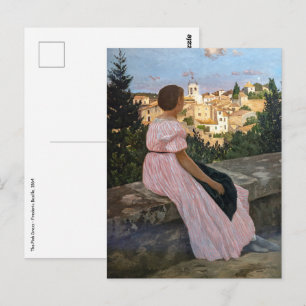 Frederic Bazille - Das rosa Kleid Postkarte