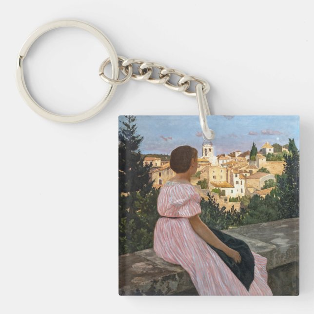 Frederic Bazille - Das rosa Kleid Schlüsselanhänger (Vorderseite)