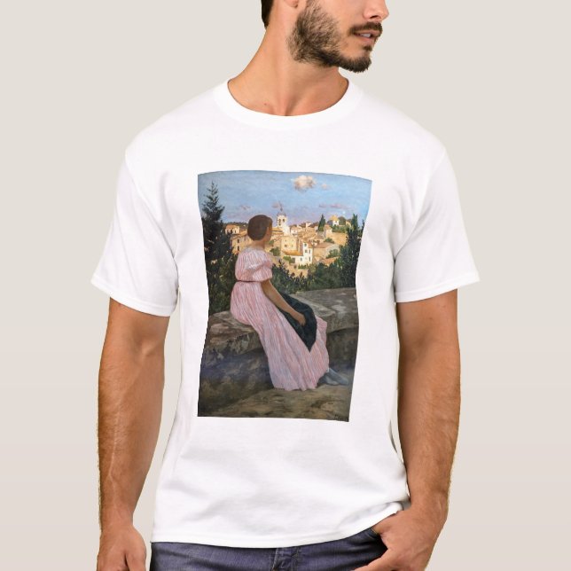 Frederic Bazille - Das rosa Kleid T-Shirt (Vorderseite)
