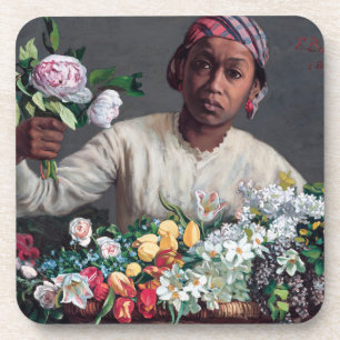Frederic Bazille - Junge Frau mit Päonien Getränkeuntersetzer