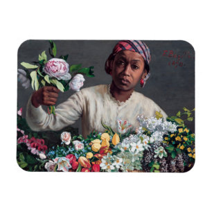 Frederic Bazille - Junge Frau mit Päonien Magnet