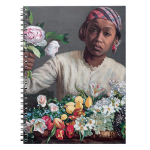 Frederic Bazille - Junge Frau mit Päonien Notizblock
