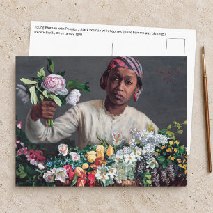 Frederic Bazille - Junge Frau mit Päonien Postkarte