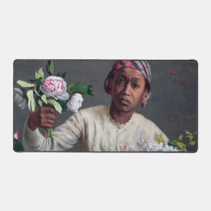 Frederic Bazille - Junge Frau mit Päonien Schreibtischunterlage