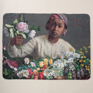 Frederic Bazille - Junge Frau mit Päonien Sherpadecke