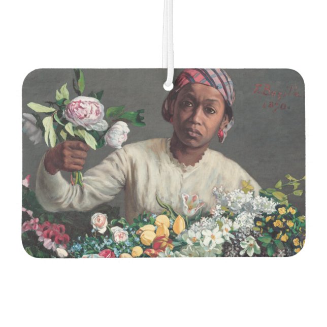 Frederic Bazille - Junge Frau mit Peonies Autolufterfrischer (Vorderseite)