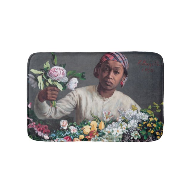 Frederic Bazille - Junge Frau mit Peonies Badematte (Vorderseite)