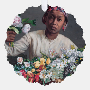 Frederic Bazille - Junge Frau mit Peonies Ornament Karte