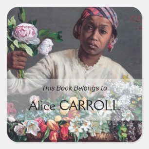 Frederic Bazille - Junge Frau mit Peonies Quadratischer Aufkleber